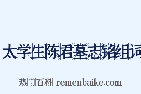 太学生陈君墓志铭组词是什么意思的图片